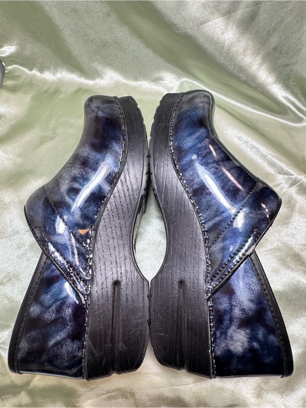 Dansko Professional Blue Marble Patent Leather Nursing Work Clogs Women’s 38 7.5 - Picture 5 of 10